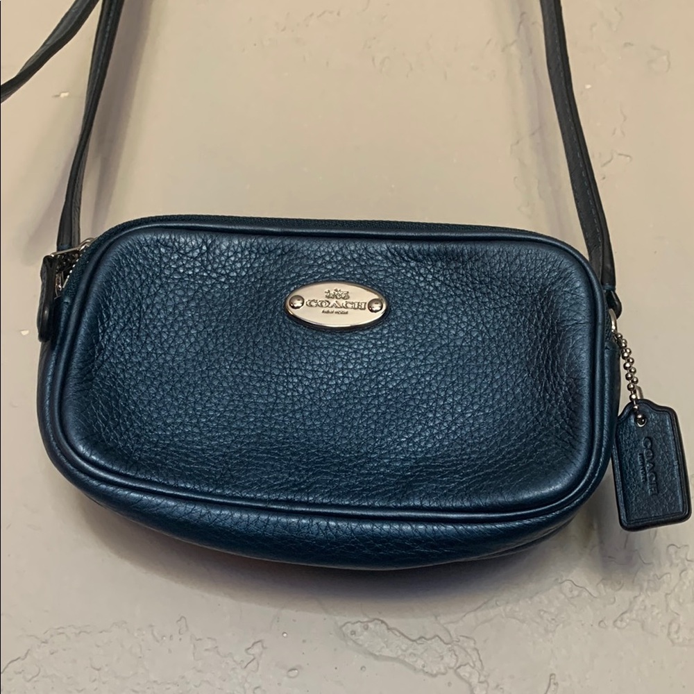 Coach Navy Leather Crossbody Bag